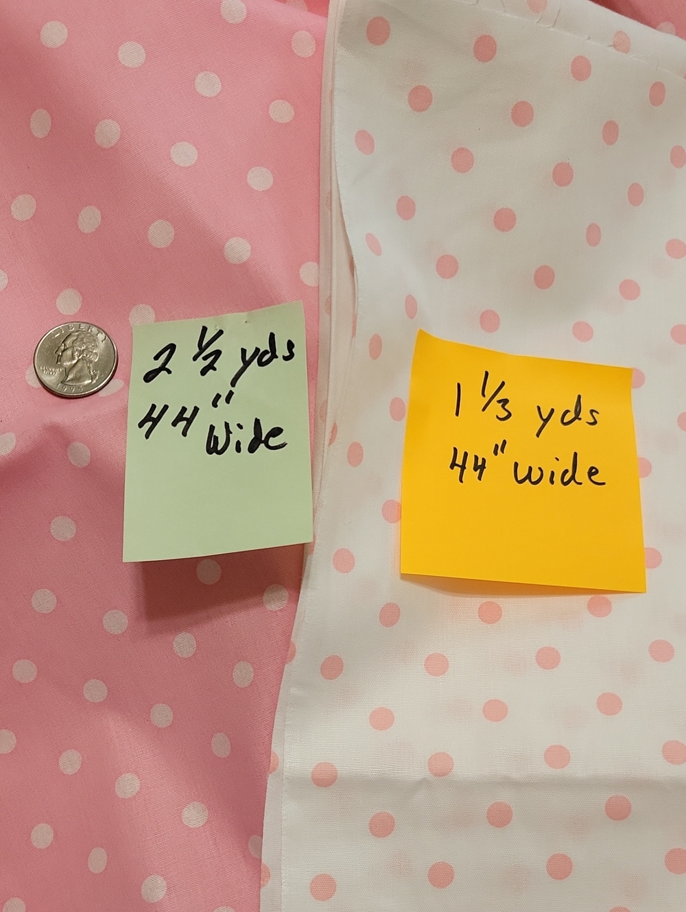 Pink Polka Dot Print Poplin Fabric